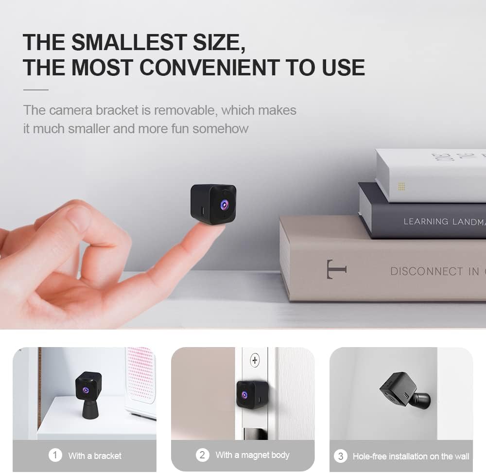 Mini biztonsági kamera 4K WiFi rejtett beltéri kamera éjjellátóval
