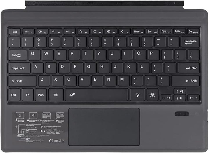 Vezeték nélküli Bluetooth billentyűzet háttérvilágítással és érintőpadal a Surface Pro-hoz – Nexora
