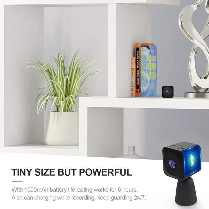 Mini biztonsági kamera 4K WiFi rejtett beltéri kamera éjjellátóval