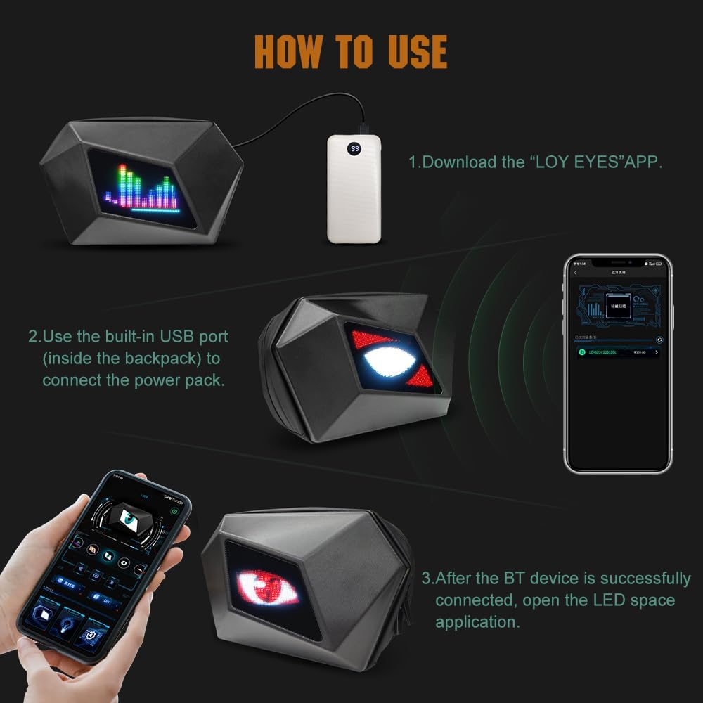 LED Moto Crossbody Táska Programozható Kijelzővel – Nexora