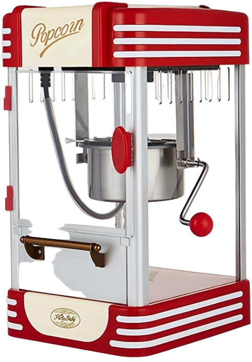 Retro piros elektromos asztali popcorn készítő időzítővel – Calvano