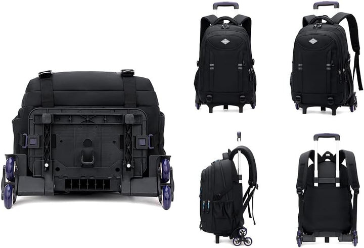 Többzsebes, gördíthető iskolatáska fiúk számára – Átalakítható kerekes táska