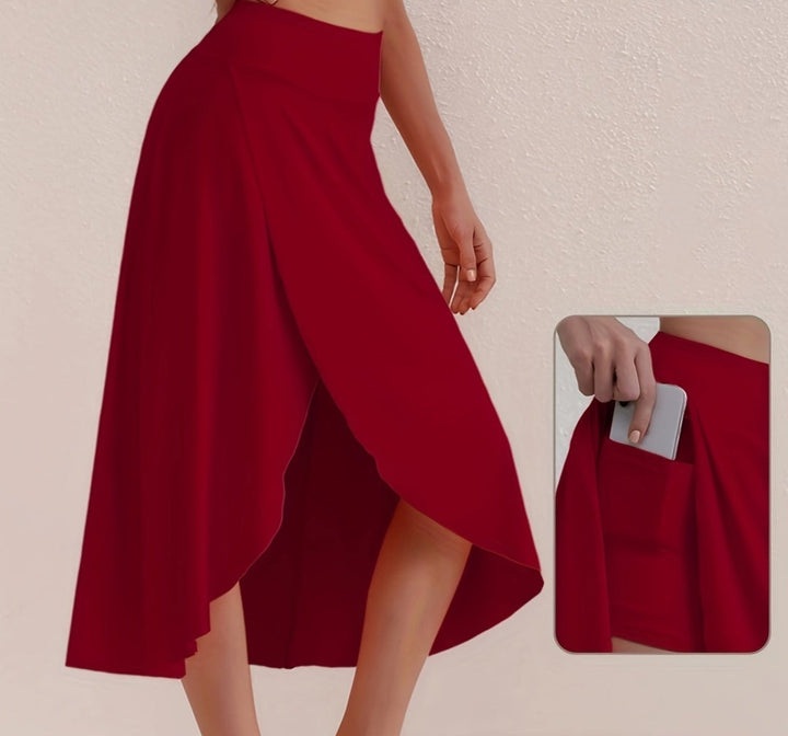 Sportos szoknya magas derekú és aszimmetrikus szabással - Alexia