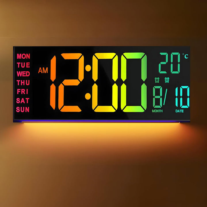 16 hüvelykes RGB digitális fal- és asztali ébresztőóra távirányítóval – Lumeris