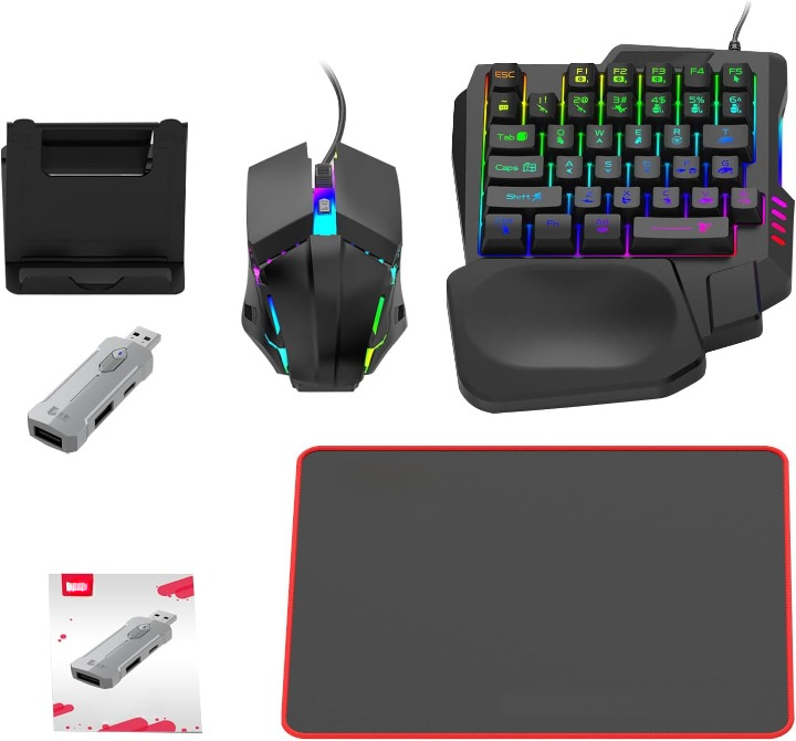 RGB Játékkлинáy és Egér Kombináció – Ergonomikus Vezérlőadapter Készlet – Zyvorn