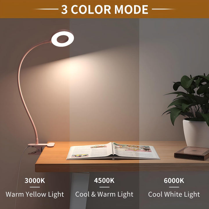 3 színmódos LED asztali klipszes lámpa & rugalmas gooseneck – Selvara (1+1 INGYEN)