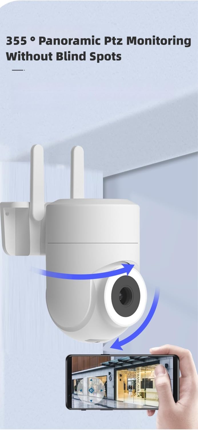 Kültéri és beltéri biztonsági kamera 2K 355°-os nézőponttal éjszakai látással