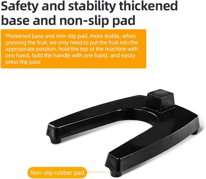 Öntöttvas kézi présedző gyümölcslevekhez 99%-os kinyerés és rozsdamentes acél kivitel – Orvado