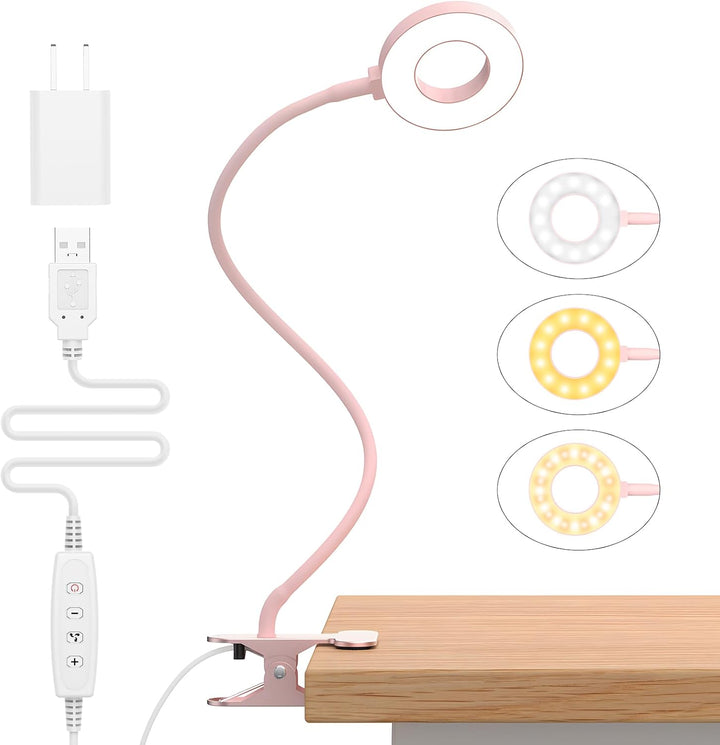 3 színmódos LED asztali klipszes lámpa & rugalmas gooseneck – Selvara (1+1 INGYEN)