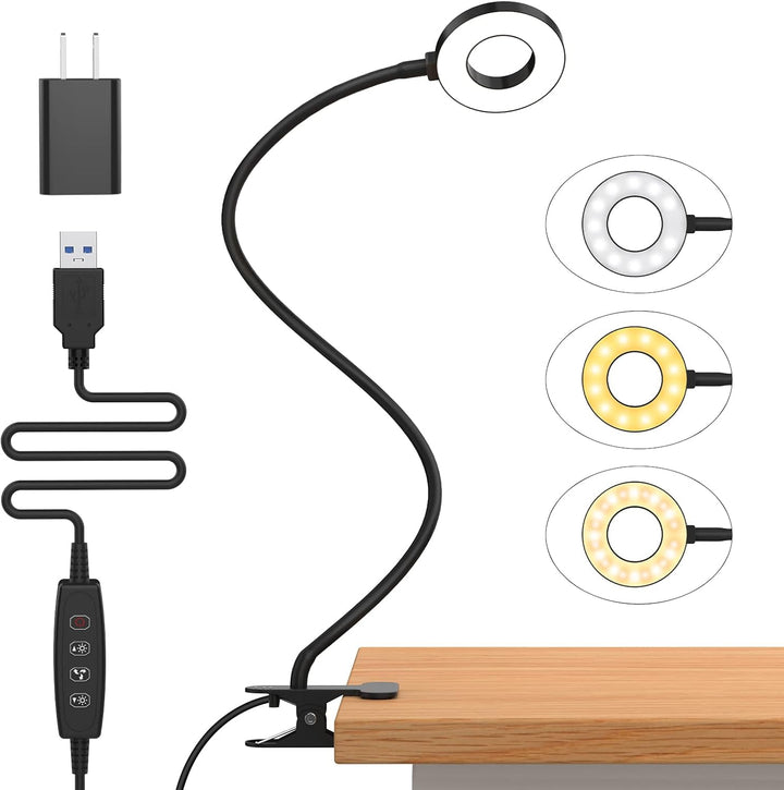 3 színmódos LED asztali klipszes lámpa & rugalmas gooseneck – Selvara (1+1 INGYEN)
