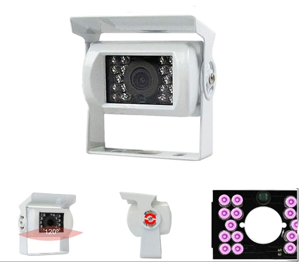 Teherautó hátsó kamera 12V/24V, 18 LED IR éjjellátóval, IP68