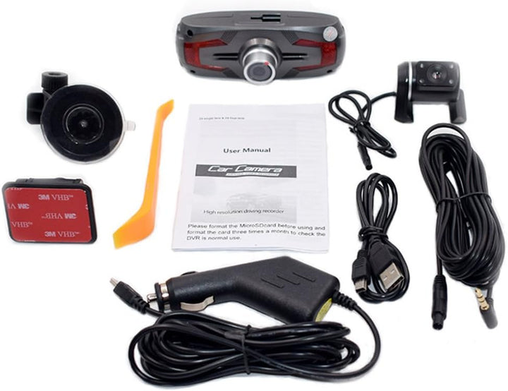 Dupla Kamera Autós Kamera 2,7" LCD 170° Széles Látószögű és Hátsó Nézet