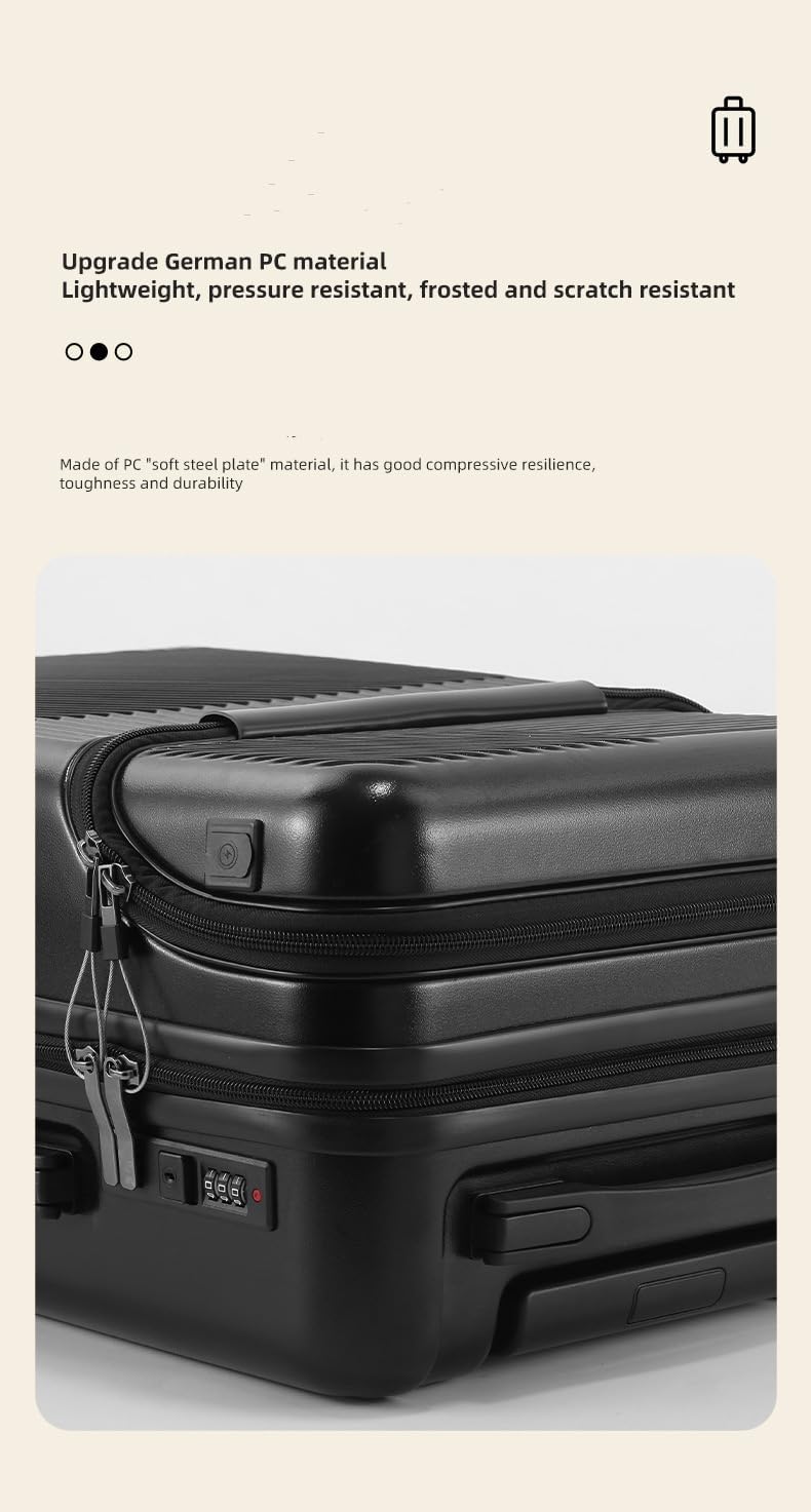 Kemény Héjú Kézipoggyász Pohártartóval, USB Porttal és TSA Zárral