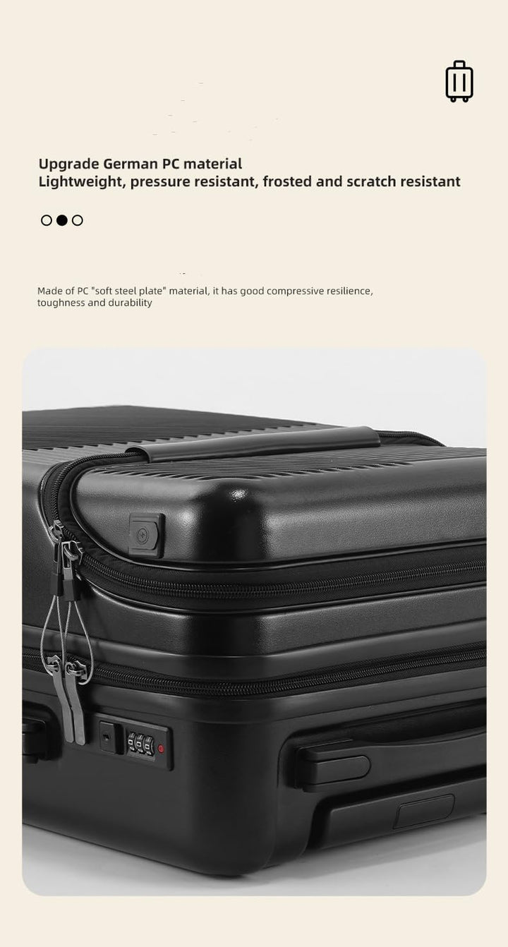 Kemény Héjú Kézipoggyász Pohártartóval, USB Porttal és TSA Zárral