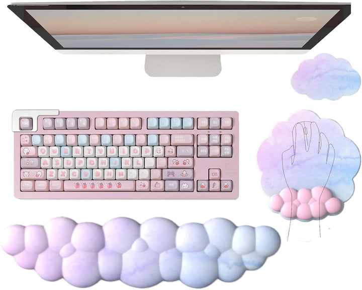 Felhő alakú ergonómikus csuklótámasz szett egérpad és poháralátét – Zeyora