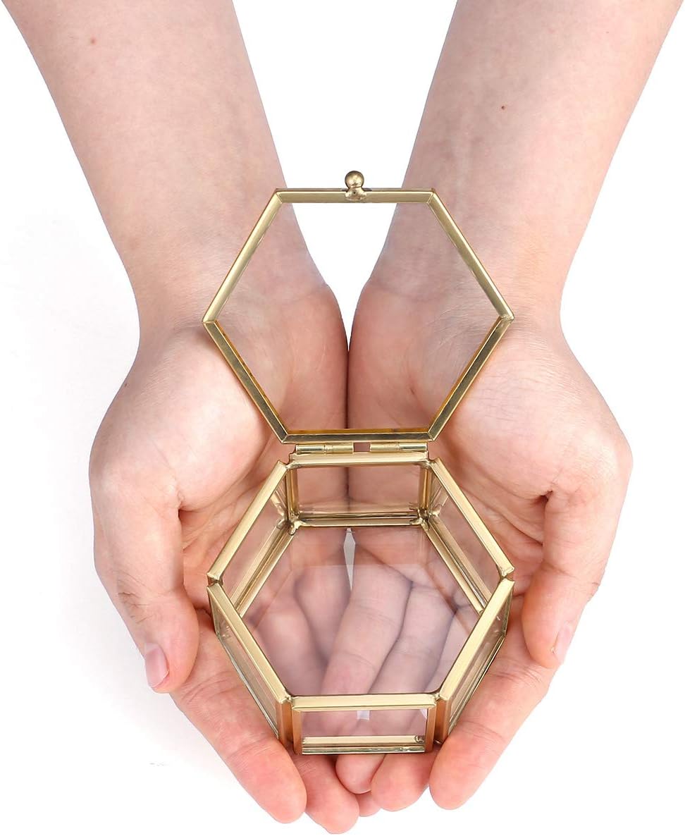 Geometriai Átlátszó Üveg Ékszerdoboz