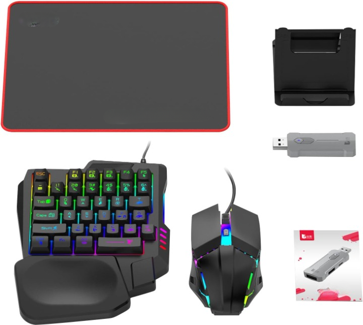 RGB Játékkлинáy és Egér Kombináció – Ergonomikus Vezérlőadapter Készlet – Zyvorn