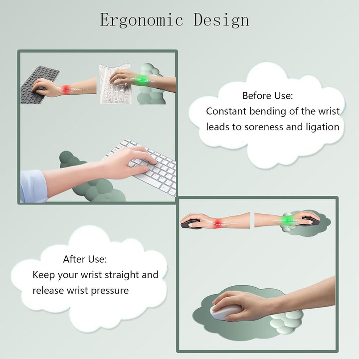 Felhő alakú ergonómikus csuklótámasz szett egérpad és poháralátét – Zeyora