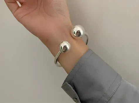 Kétgolyós 925 Sterling Ezüst Karperec