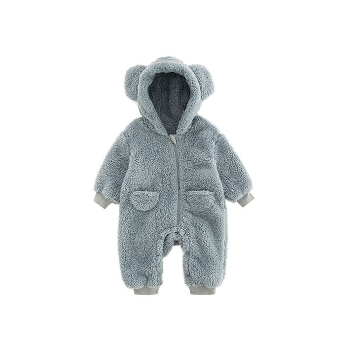 Meleg Baba Fleece Kezeslábas Állatmintával