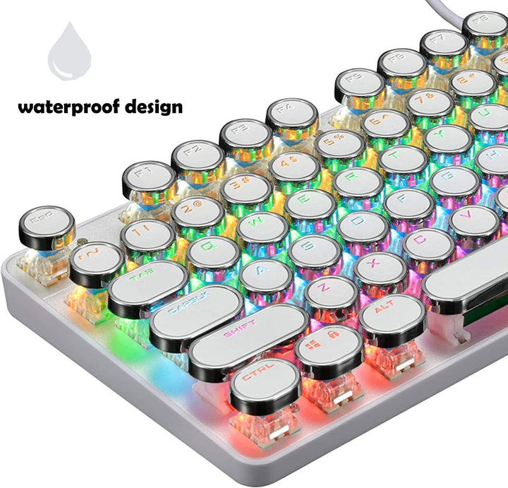 87 billentyűs mechanikus játékbillentyűzet RGB háttérvilágítással, kék kapcsolóval