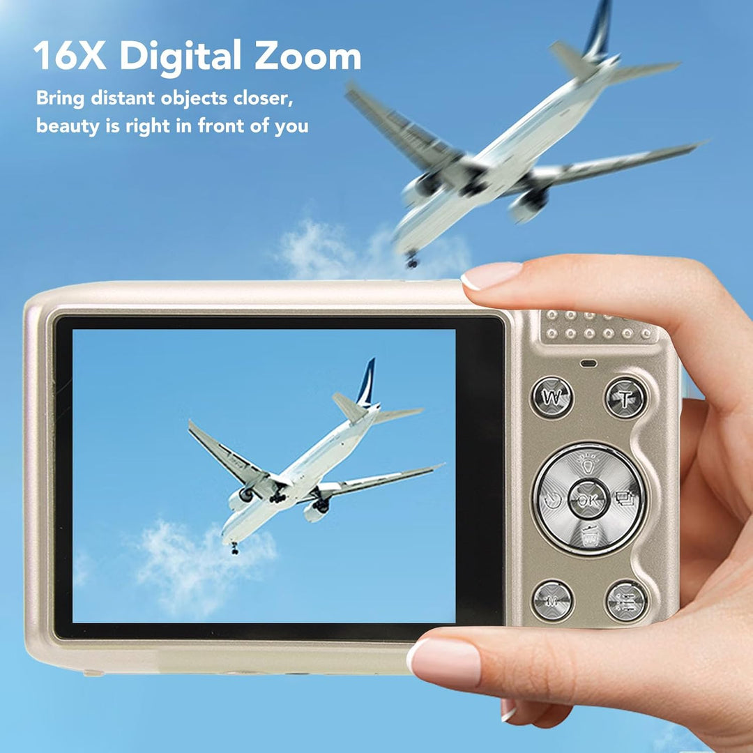 4K kompakt digitális fényképezőgép 58MP fényképekkel és 16x zoommal – Lumora