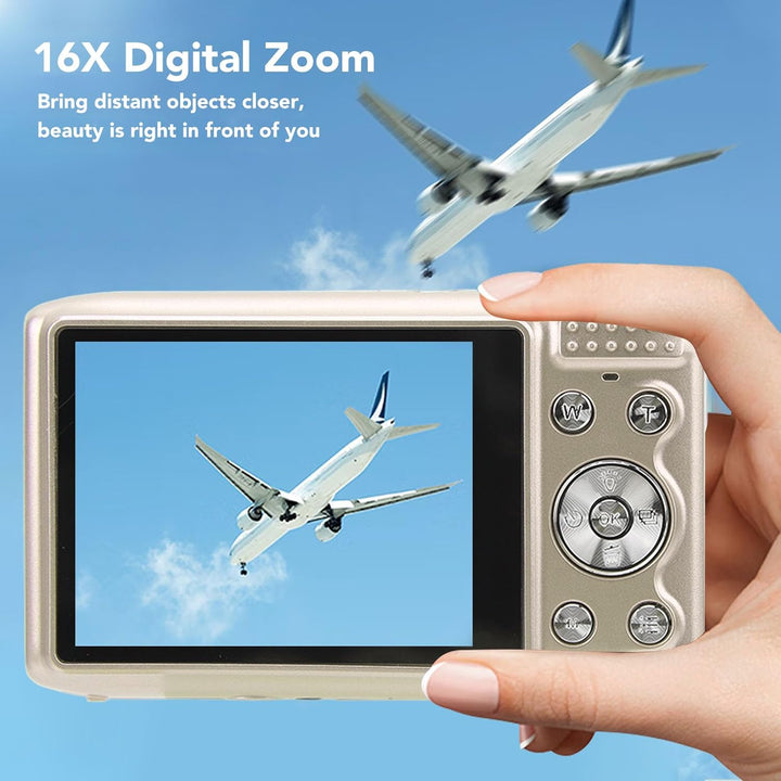 4K kompakt digitális fényképezőgép 58MP fényképekkel és 16x zoommal – Lumora