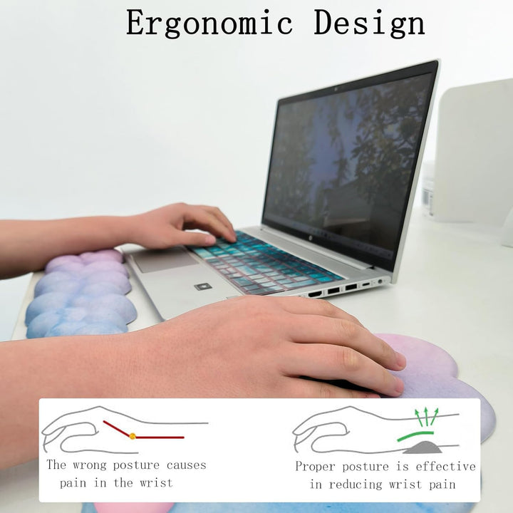 Felhő alakú ergonómikus csuklótámasz szett egérpad és poháralátét – Zeyora