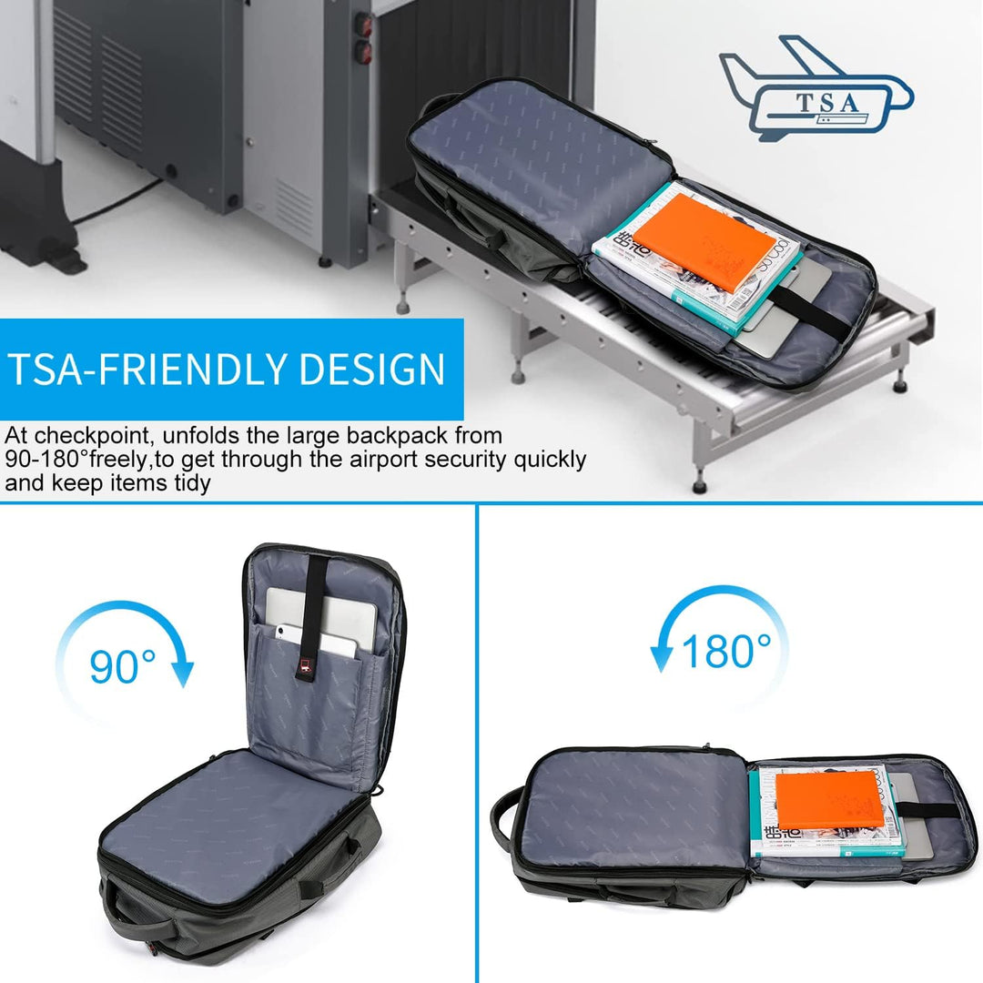 Bővíthető 45L–55L vízálló utazási hátizsák 18"-os laptop rekesszel