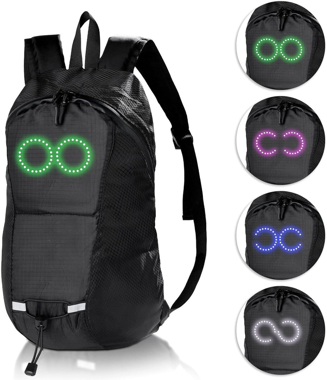LED utazó hátizsák – Vízálló, fényvisszaverő hátizsák audio-reagáló világítással – Nexora