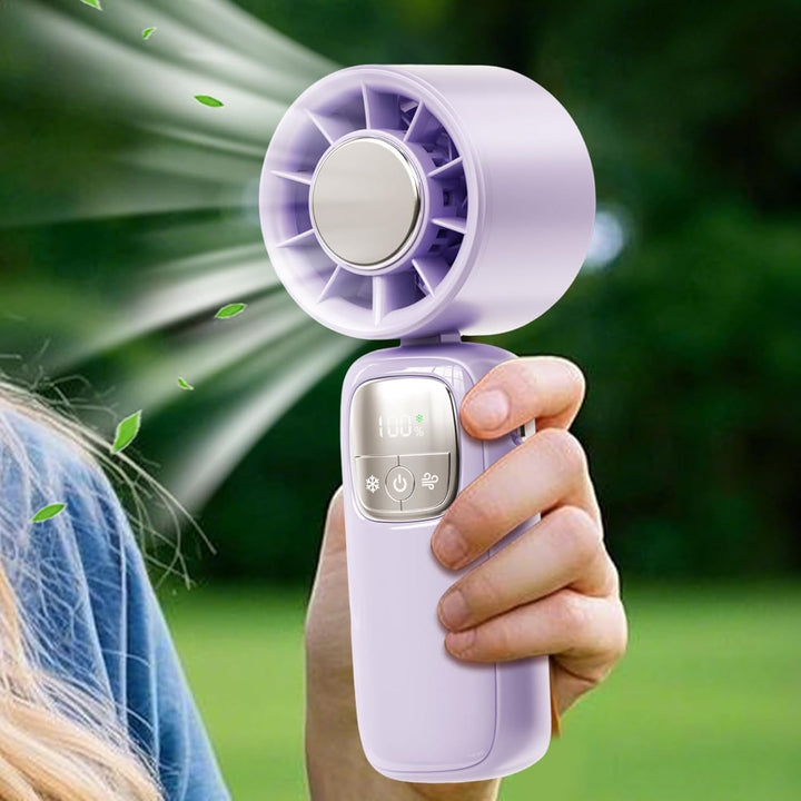 Hordozható, összecsukható kézi ventilátor LED kijelzővel, 100 sebességgel