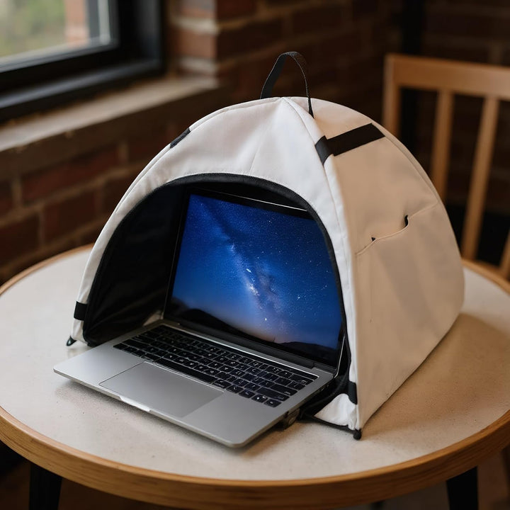 Laptop napernyő – Összecsukható, fényvisszaverő magánéletet védő sátor 13–16" eszközök számára – Travory