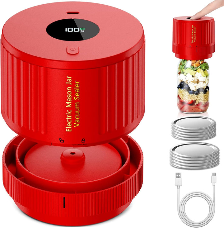 Elektromos Mason Jar Vákuum Záró Készlet - Őrizze Meg a Frissességet Gyorsan!