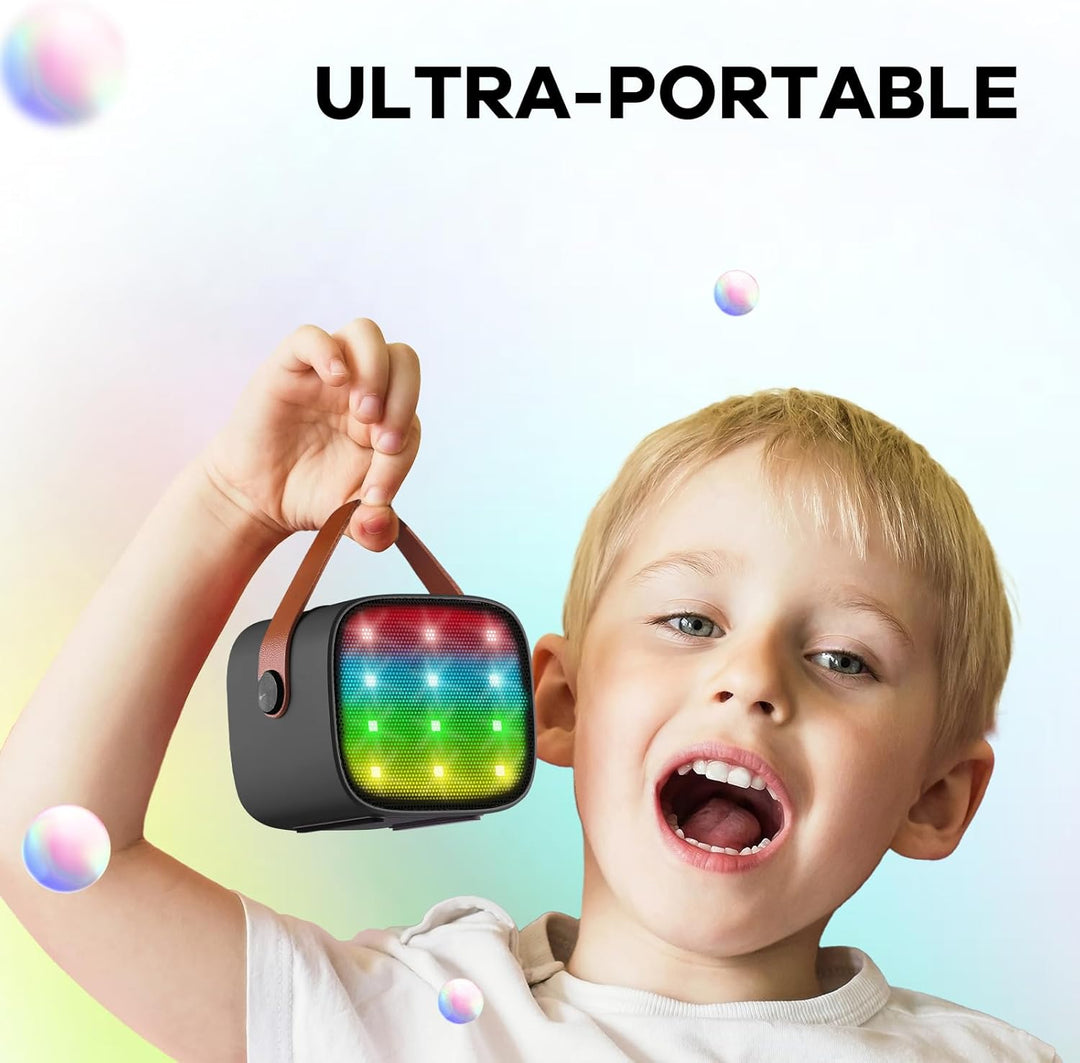 Hordozható Mini Karaoke Gépe Bluetooth Hangszóróval és 2 Vezeték nélküli Mikrofonnal – Veylo