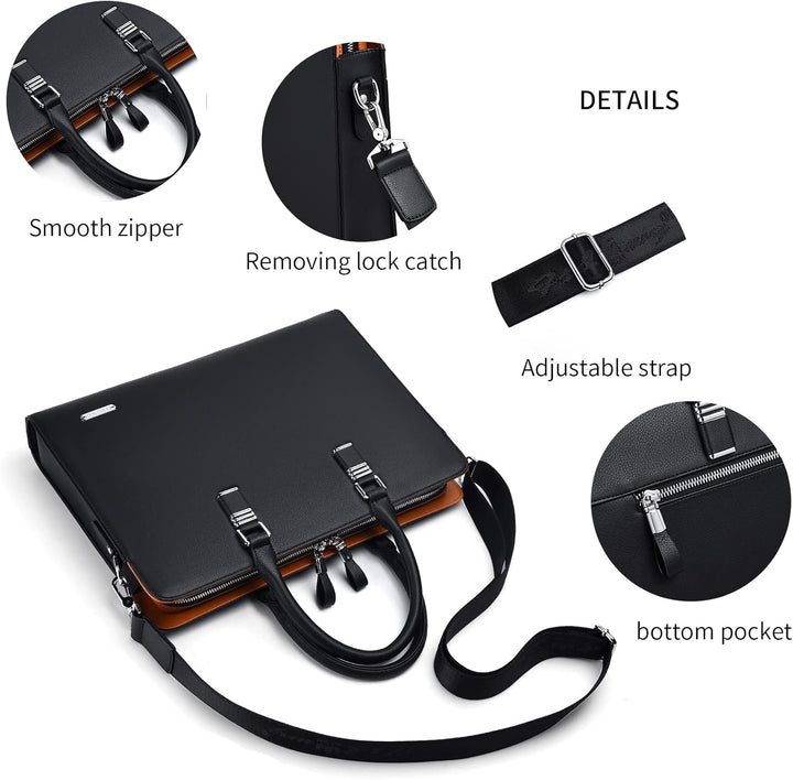 Valódi bőr, több rekeszösztönyű üzleti aktatáska szakembereknek