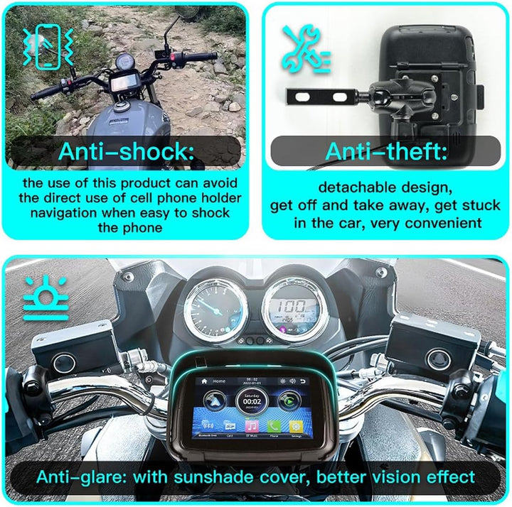 Hordozható Motorkerékpár Monitor 5" (12,7 cm) IPS Képernyővel – RideMate