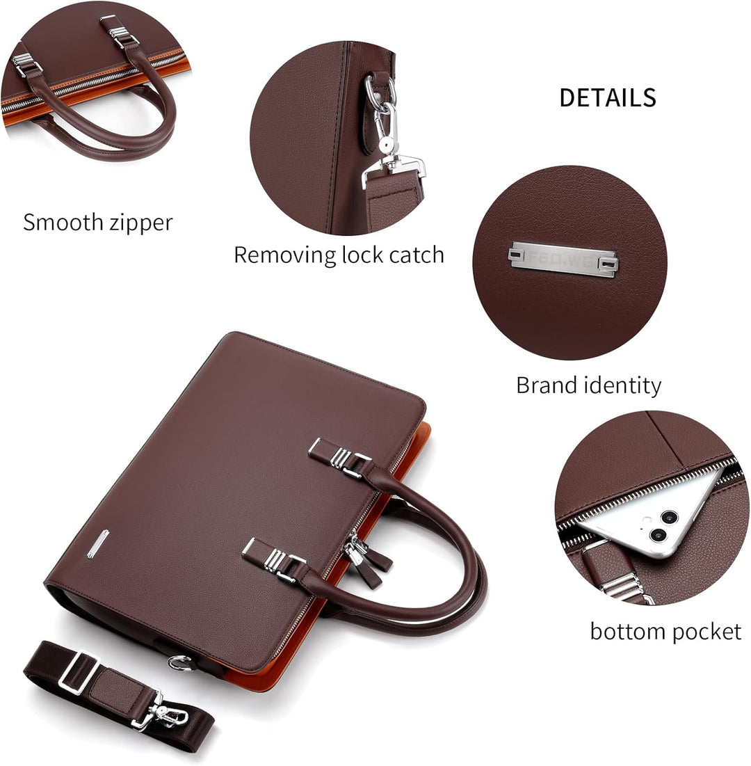 Valódi bőr, több rekeszösztönyű üzleti aktatáska szakembereknek