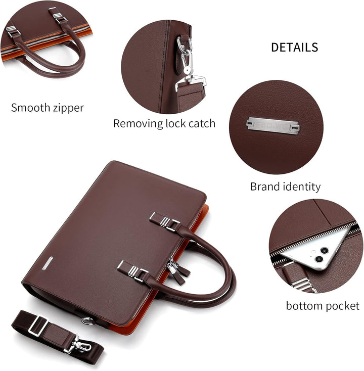 Valódi bőr, több rekeszösztönyű üzleti aktatáska szakembereknek