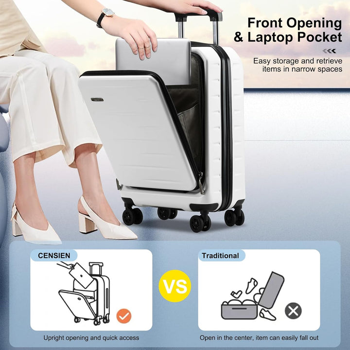 Bővíthető Kemény Héjú Kézipoggyász Elülső Zsebbel És TSA Zárakkal