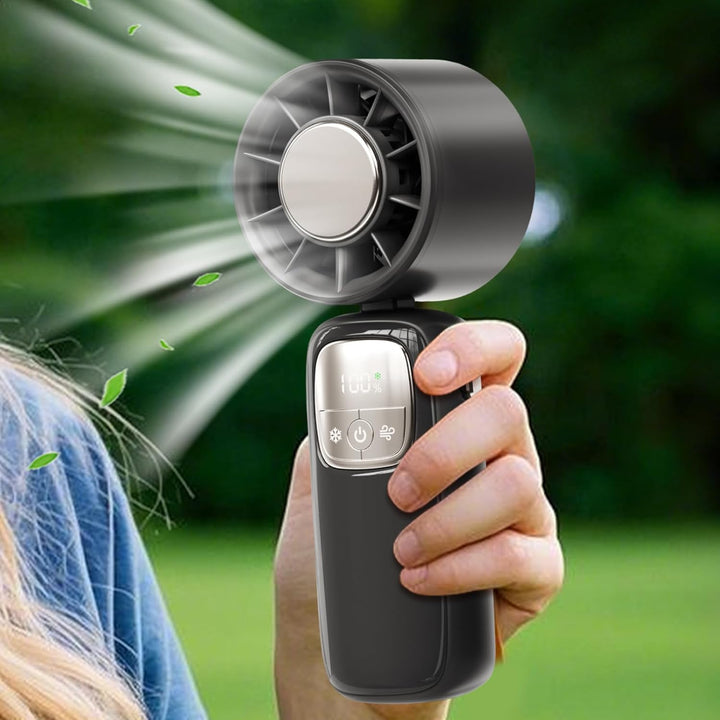 Hordozható, összecsukható kézi ventilátor LED kijelzővel, 100 sebességgel