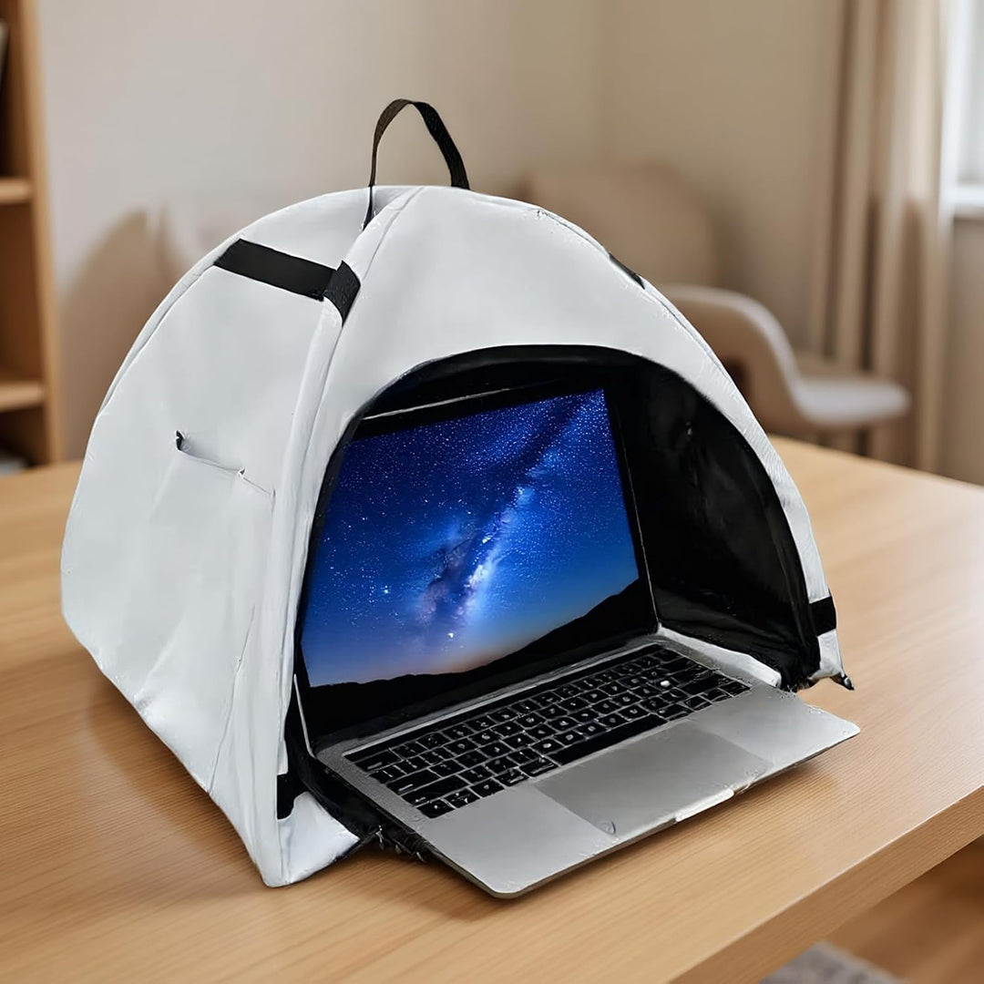 Laptop napernyő – Összecsukható, fényvisszaverő magánéletet védő sátor 13–16" eszközök számára – Travory