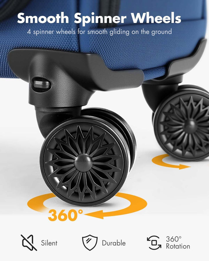 Légitársaság által jóváhagyott, az ülés alá beleférő kézi poggyász forgó kerekekkel és laptop zsebbel