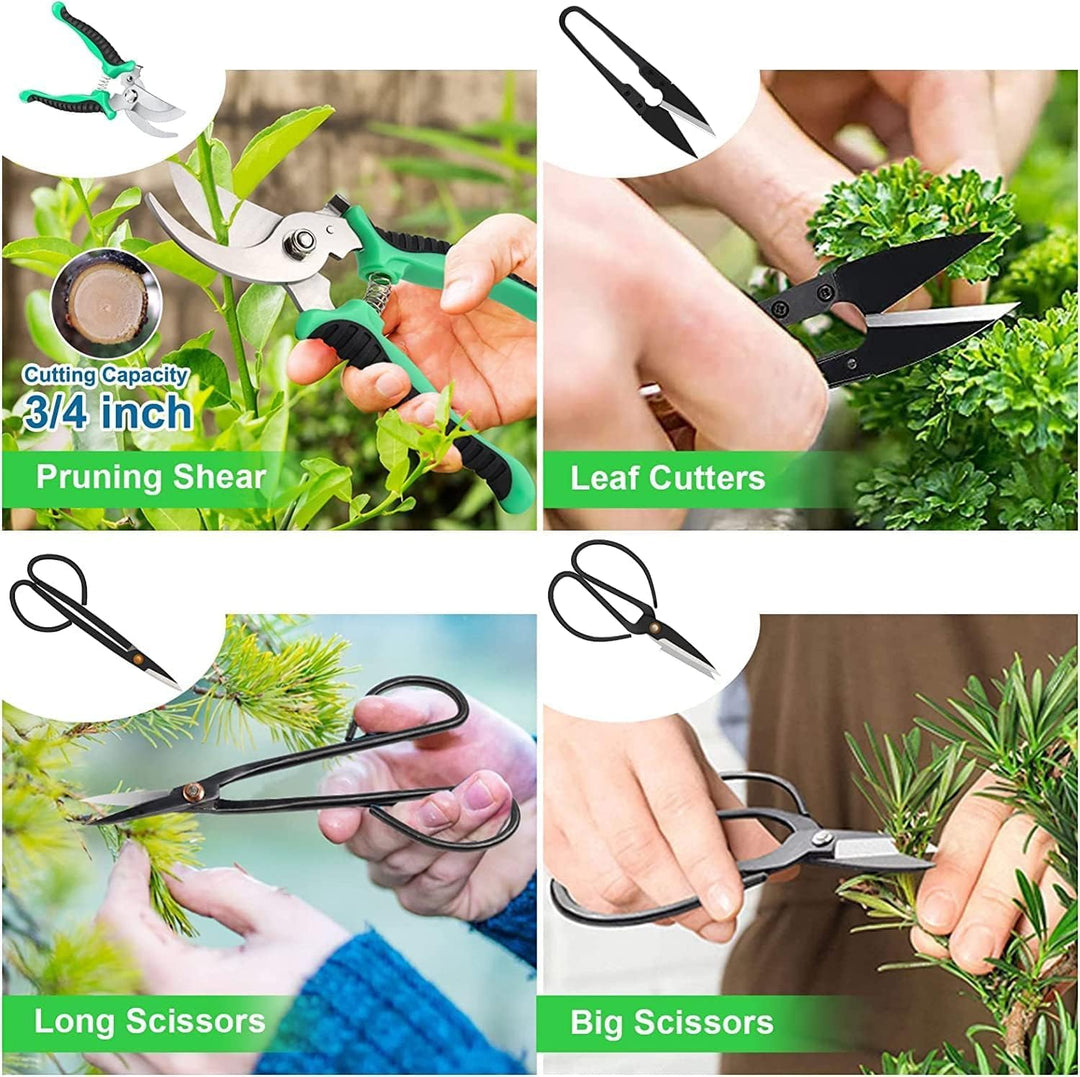 24 darabos Bonsai Fa Ápoló Készlet magas széntartalmú acél szerszámokkal és PU bőr táskával – Sevora