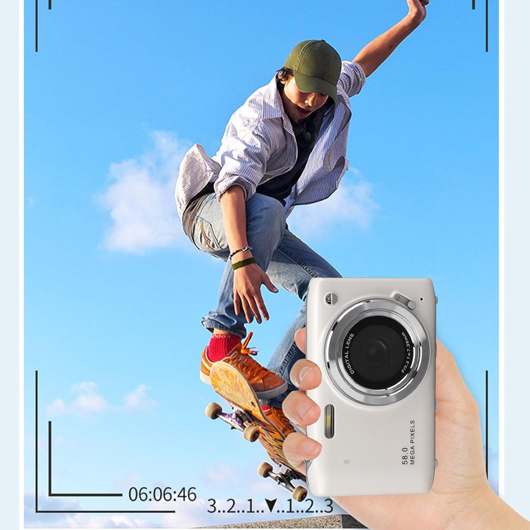 4K kompakt digitális fényképezőgép 58MP fényképekkel és 16x zoommal – Lumora