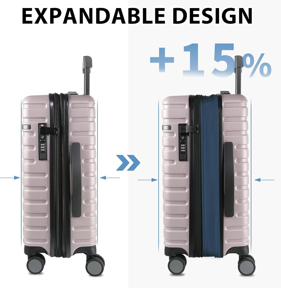 Bővíthető kemény héjú kézipoggyász forgó kerekekkel és TSA zárjal