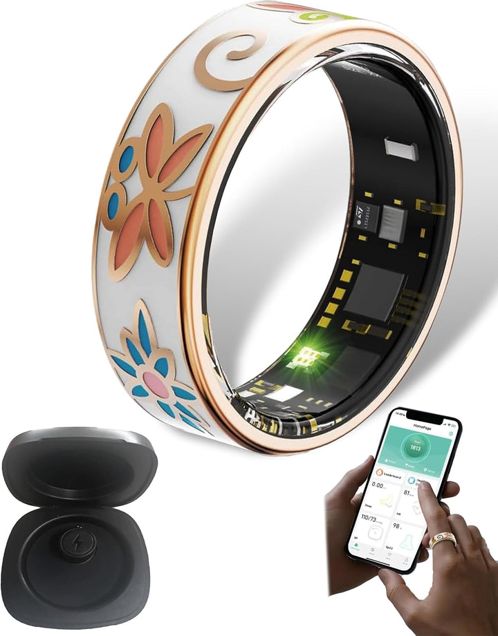 Smart Enamel Wellness Ring – Fitnesz és Alvás Követő iOS és Android számára – Aurina