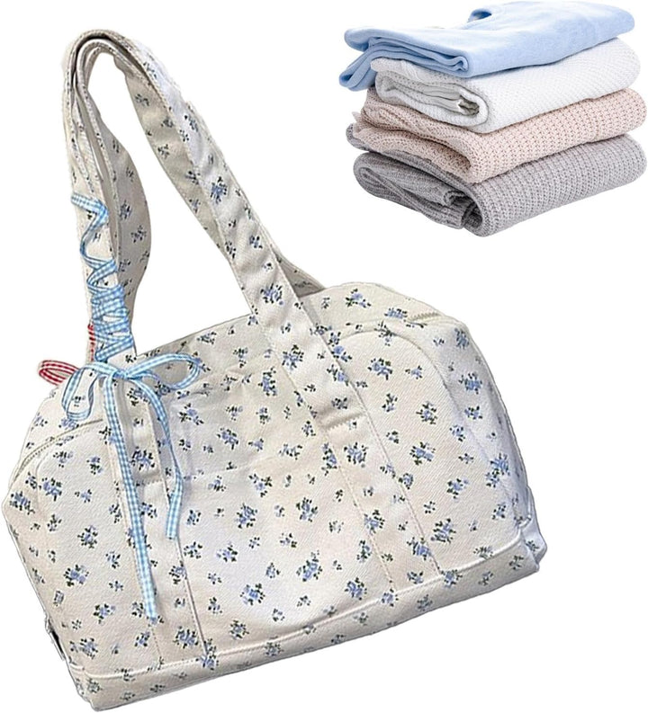 Hajó Duffle Táska – Nagy Vászon Hétvégi Táska Szalag Díszítéssel – Floria