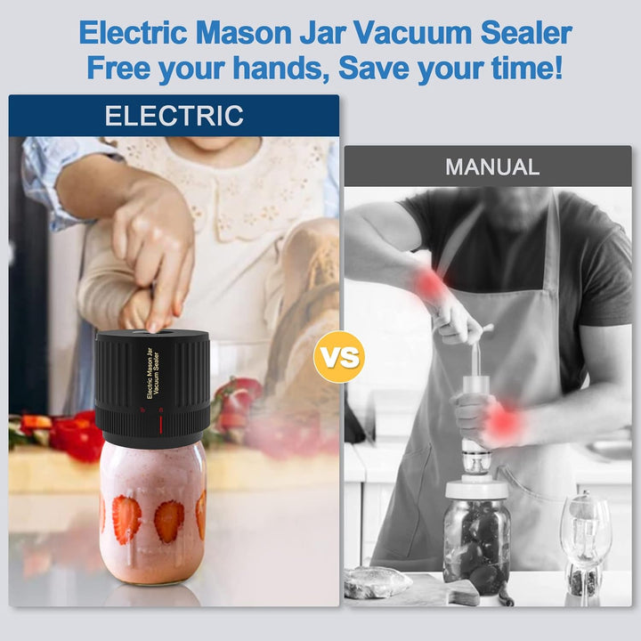 Elektromos Mason Jar Vákuum Záró Készlet - Őrizze Meg a Frissességet Gyorsan!