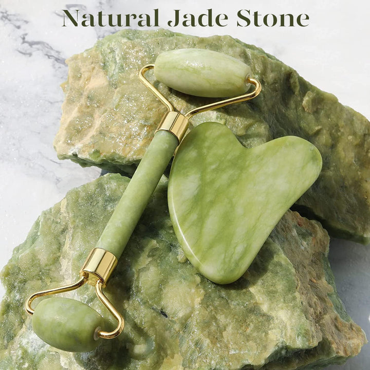 Instant Glow Gua Sha & Jade Roller Szett