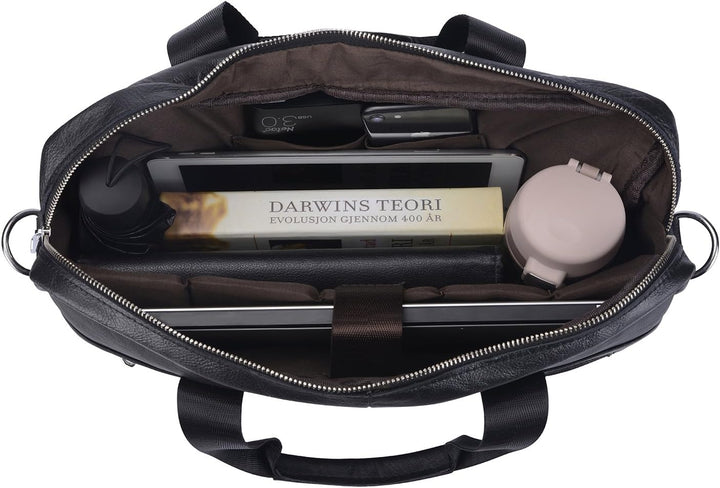 Prémium tehénbőr 15” üzleti aktatáska szervező rekeszekkel